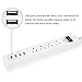 4 Outlet USB Power Strip, 900 Joule Surge Protector with 4 USB Charging Ports (4.2A), 9-Foot Long Extension Cord, ETL Certified, White
