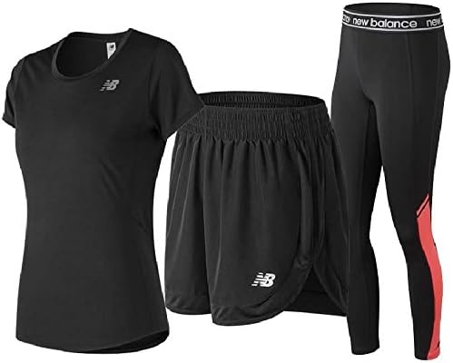 Amazon ランニングウェア 3点セット レディース ニューバランス Newbalance 半袖tシャツ ショートパンツ ロングタイツ 女性 Awt Aws Awp マラソン トレーニング フィットネス スポーツウェア Nb V L Bk ブラック フィットネス トレーニング