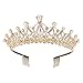 Sppry Women Tiara with Comb - Pearl Crystal Crown for Bridal Queen Princess Girls at Wedding Birthday Pageant (Gold)