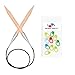 Knitter's Pride Basix Knitting Needles Circular 24 inch (60cm) Size US 13 (9.0mm) 400202 with 10 Colorful Stitch Markers