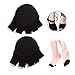 Open Five-Toes Socks Forefoot Pads, Women Anti-Slip Breathable Sweat-Absorbent Peep Toe Half Socks Cushions, Relief Forefoot Pain Toe Separating Correction Socks No Show Heelless Toe Socks (Black)