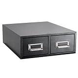 Buddy Products 2 Drawer Card File, Steel, 5 x 8 Inches, Black (1658-4)