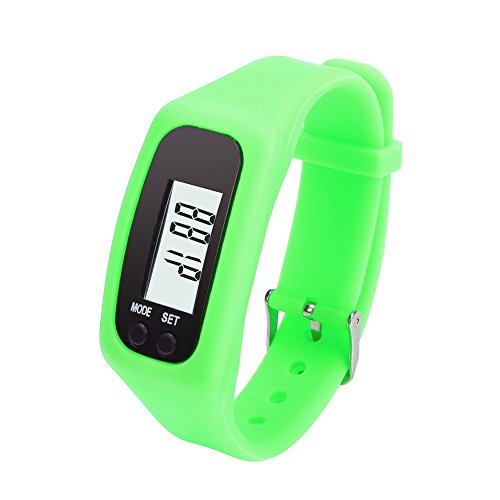 Axiba Digital LCD Pedometer Run Step Walking Distance Calorie Counter Watch Bracelet (Green) - Thumbnail 3