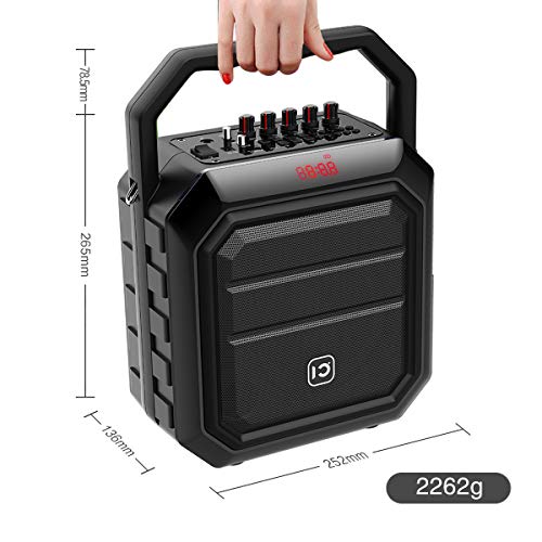 WinBridge Microphone with Speaker Pa Systems Portable with Handheld Mic Karaoke Player System Bluetooth Speaker 30W for Outdoors Active, Live Performance, Party,Teaching Black - Thumbnail 4