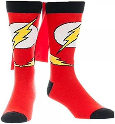 Bioworld Dc Comics Flash Cape Crew Sock With A Helicase Sock Ring