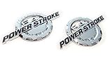 2 NEW CHROME FORD CUSTOM 6.4L F250 F350 POWERSTROKE DOOR BADGES EMBLEMS SET PAIR