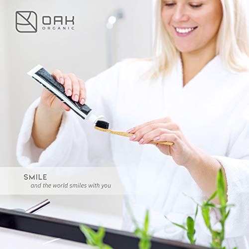 OAK ORGANIC Charcoal Toothbrush – Get Sparkling Clean Teeth – Natural Soft Bamboo Charcoal Toothbrush with Travel Case… - Image 4
