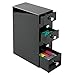 mDesign Office Supplies Desk Organizer for Paper Clips, Sticky Notes, Tape - 5 Drawers, Black
