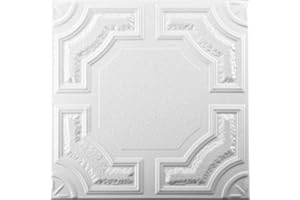 ANTIQUE CEILINGS 50pc of Caracas White (20"x20" Foam) Ceiling Tiles - Covers About 135sqft