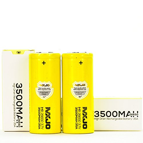 AUTHENTIC 2 PC MXJO IMR 26650 3500MAH 35A 3.7V Flat Top High Drain Battery