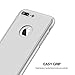 Veno 5.5sliver 360 Degree All-Around Full Body Ultra-Thin Fit Case Cover with Tempered Glass Screen Protector, Ultra-Slim, Light-Weight, Hard Snap-On for Apple iPhone 7 Plus - Silver