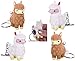 PooPoo Llama (Glitter Pooping Llama) Keychains White & Brown Complete Gift Set Party Bundle - 4 Pack (2 of Each Color)