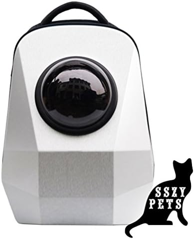 SSZY Innovative Traveler Bubble Backpack Pet Carriers for Cats and Dogs Diamond Cut Design Airline Travel Approved Carrier Switchable Mesh Panel Space Capsule Pet Outdoor Travel Bag (White Diamond)
