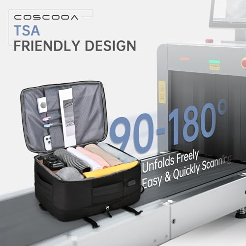 COSCOOA 6x13x17 inch Personal Item Bag for Budget Flight in Canada,15x33x43 cm Travel Bag,Expandable Travel Backpack