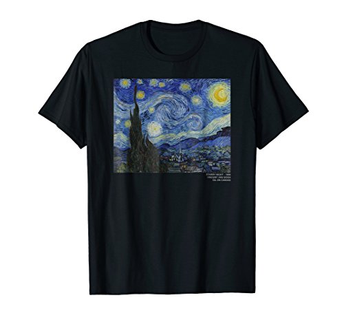 Van Gogh Starry Night 1889 Artwork T Shirt, Reproduction