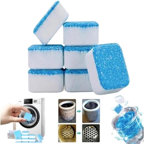Kit 20 Pastilhas Efervescentes para Limpeza de Máquina de Lavar – Limpeza Profunda Antibacteriana, Remove Mau Cheiro e Resíduos – Fácil de Usar – Compatível com Tampa Frontal e Superior