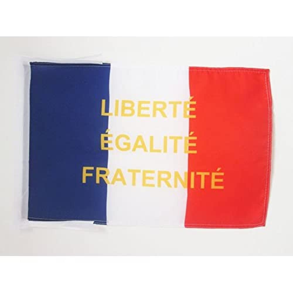 AZ FLAG - France Liberté Egalité Fraternité Flag - 18'' x 12'' - 100% Polyester French Liberty Flag Small Banner with Two Cords - Fade Resistant - Vivid Colors - 18x12 in - 45x30 Cm — image 1