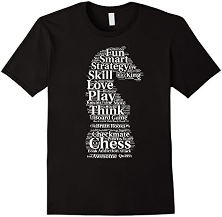 Mens Chess Shirt: Player Vocabulary Terms Love Play T-Shirt Large Black
