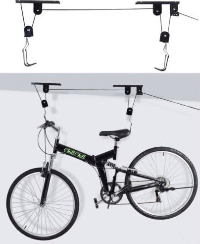 New Bike Bicycle Lift Ceiling Mounted Hoist Storage Garage Hanger Pulley Rack