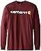 Carhartt Men's Big & Tall Signature Logo Midweight Jersey Long Sleeve T-Shirt,Port,X-Large Tall