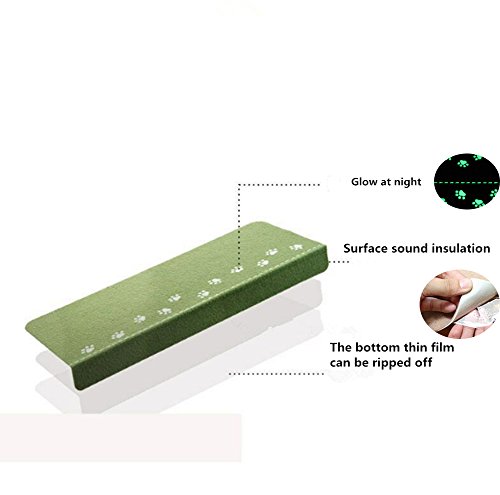 V-Mix Luminous Self-Adhesive Stair Treads – 21.7" X 8.7" Non-Slip Carpet, 7-Piece Set For Indoor Stairs, Glow-in-the-Dark Safety
