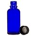 1 Oz (30 ml) Blue Boston Round Glass Bottle w/Cap - Pack of 12