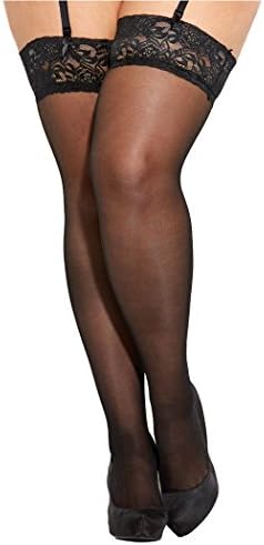 Plus Size Lace Top Stockings