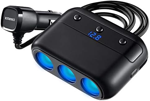 年末年始大決算 シガーソケット シガーライター分配器 3連 ソケット 2usbポート付き カーチャージャー 車載充電器 12 24v車対応 Led付 オート電圧測定 ヒューズ交換可能 独立スイッチ搭載