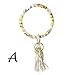 Bracelet Keychain,Crytech Trendy Floral Large Leather Bracelet Key Ring Wirh Threaded Tassel Key Chains Keyring for Women Men Purse Car Keys Handbag Backpack Birthday Gifts (Floral)thumb 2