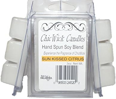 ChicWick Candles 3Pack Sun Kissed Citrus Soy Blend Wax Melts 9oz 18 Wax Cubes Wax Tarts Wax Chunks 100 Plus Hours of Quality Fragrance
