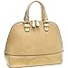Dasein Patent Leather Handbag Domed Satchel Bag Rhinstone Structured Shoulder Bag