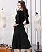 Miusol Women's Retro V Neck Vintage Style Cocktail Party Swing Dress (Large, D-Black)
