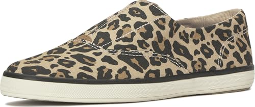 Keds Women's Champion Round Toe Slip On Fashion Sneaker, Leopard Twill, 6.5