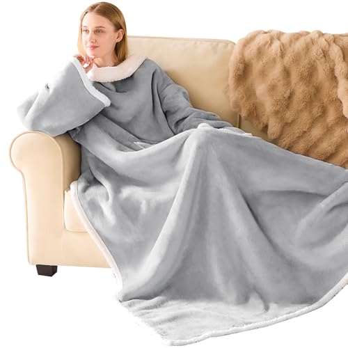 IFNOW Sherpa Wearable Blanket Grey