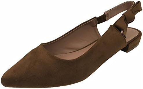 W Collection Runs Big, Order 1 Size Smaller. Closed Toe Slip On Open Back with Slingback Strap Low Heel, Tan, 9