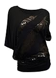 eVogues Plus size Sequins Scoopneck Top