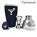 Bartender Soul Black Premium Cocktail Shaker Set 18oz - Elegant Professional Bar Martini Mixer w/ Built-In Strainer