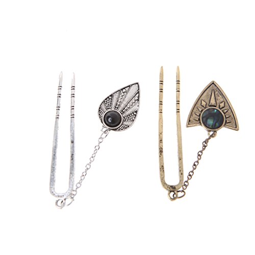 cici store Bohemian U Stick Hair Comb Hairpin Hair Grip Clips Hairwear Chopsticks Gift (Silver)