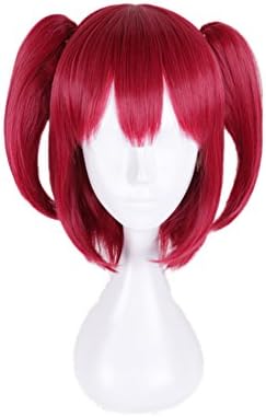 SANTAI Cosplay Wig Straight Curly Red Wig Body+Pigtails 35CM for Any Crowd Fashion Party Wig