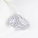 FENDINA 925 Sterling Silver Round Split Shank Bridal Engagement Rings for Women