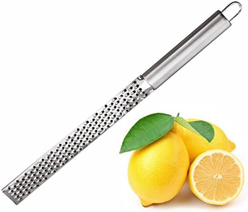 Citrus Lemon Zester & Cheese Grater - Parmesan Cheese, Lemon, Ginger, Garlic, Nutmeg, Chocolate, Vegetables, Fruits - Razor-sharp Stainless Steel Blade - Dishwasher Safe