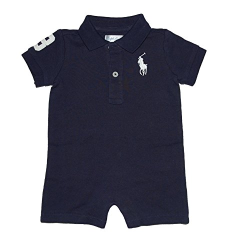 Ralph lauren polo baby boys big pony shortall romper (6 months)