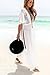 Jeasona Women's Chiffon Lace Kimono Maxi Bikini Swimsuit Bathing Suit Cover Up (White)