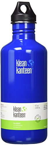 Klean Kanteen Classic Water Bottle with Loop Cap, 40-Ounce, Blue Planet