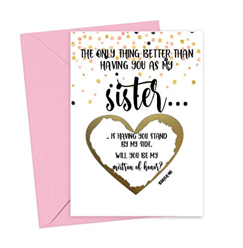 Will You Be My Matron of Honor Scratch Off Card for
