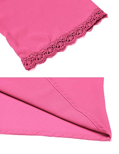 SUNAELIA Women Swimsuit Cover Ups Loose Beach Half Sleeve Tops Pink - Thumbnail 6