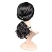WIGNEE 100% Virgin Human Hair Natural Wave Bob Wigs with Bangs Brazilian Human Hair Wave Wigs Natural Black Color (natural wave bob with bang - natural black)