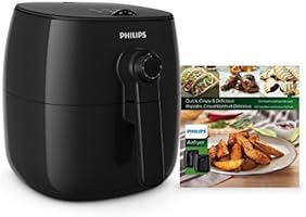 Philips TurboStar Airfryer, The Original Airfryer with Bonus 150+ Recipe Cookbook, Fry Healthy with 75% Less Fat, Black, FFP HD9621/99