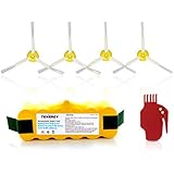 Tenergy 3500mAh Replacement Battery for iRobot Roomba R3 500 600 700 800 900 Series, 3.5Ah 14.4V Advanced Power System (APS) NiMH iRobot Battery, Bonus 4 Side Brushes and 1 Brush Cleaning Tool