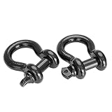 Hardware Machinery 24947 D-Ring Shackle (¾”, Black), 2 Pack